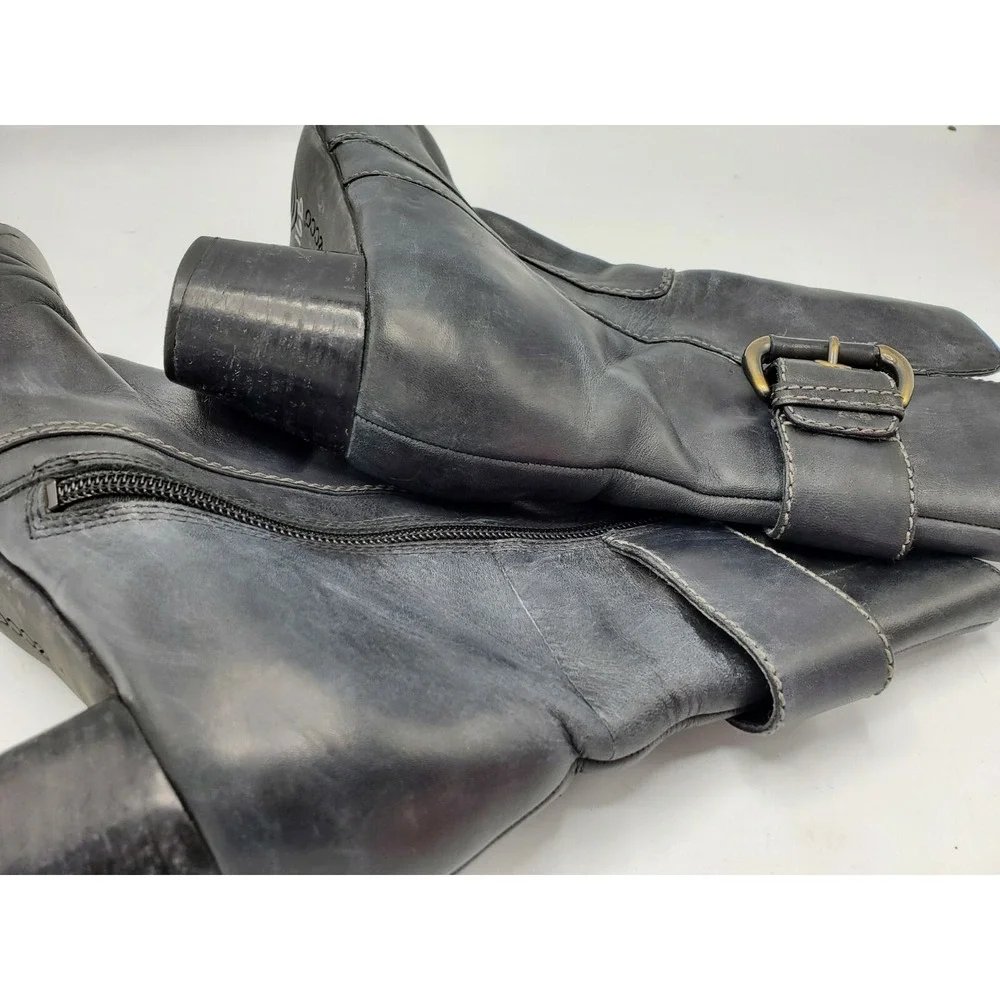 ECCO Women's Ankle Boots Black Leather Heel Booties Sz 8.5 / 39‎